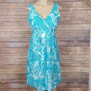Jude Connally blue paisley print sleeveless dress
